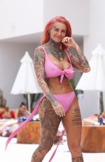 JEMMA LUCY in Pink Bikini at a Pool in Ibiza 07/20/2018