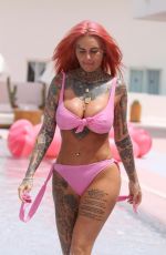 JEMMA LUCY in Pink Bikini at a Pool in Ibiza 07/20/2018