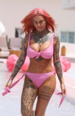 JEMMA LUCY in Pink Bikini at a Pool in Ibiza 07/20/2018