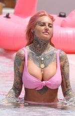 JEMMA LUCY in Pink Bikini at a Pool in Ibiza 07/20/2018