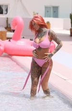 JEMMA LUCY in Pink Bikini at a Pool in Ibiza 07/20/2018