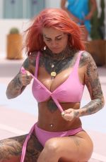 JEMMA LUCY in Pink Bikini at a Pool in Ibiza 07/20/2018