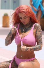 JEMMA LUCY in Pink Bikini at a Pool in Ibiza 07/20/2018