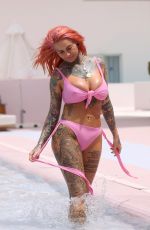 JEMMA LUCY in Pink Bikini at a Pool in Ibiza 07/20/2018