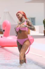 JEMMA LUCY in Pink Bikini at a Pool in Ibiza 07/20/2018