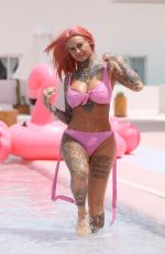 JEMMA LUCY in Pink Bikini at a Pool in Ibiza 07/20/2018