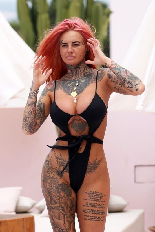 JEMMA LUCY in Swimsuit at a Pool in Ibiza 07/23/2018