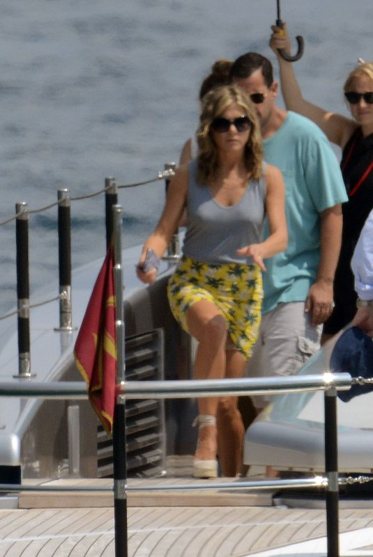 JENNIFER ANISTON on the Set of Murder Mystery in Portofino 07/26/2018