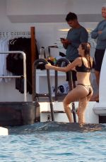 JENNIFER FLANVIN and SOPHIA, SISTINE and SCARLET STALLONE in Bikinis at a Yacht in Saint Tropez 07/10/2018