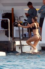 JENNIFER FLANVIN and SOPHIA, SISTINE and SCARLET STALLONE in Bikinis at a Yacht in Saint Tropez 07/10/2018