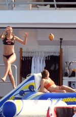 JENNIFER FLANVIN and SOPHIA, SISTINE and SCARLET STALLONE in Bikinis at a Yacht in Saint Tropez 07/10/2018