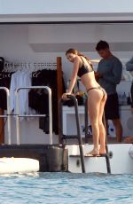 JENNIFER FLANVIN and SOPHIA, SISTINE and SCARLET STALLONE in Bikinis at a Yacht in Saint Tropez 07/10/2018