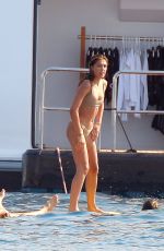JENNIFER FLANVIN and SOPHIA, SISTINE and SCARLET STALLONE in Bikinis at a Yacht in Saint Tropez 07/10/2018