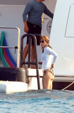 JENNIFER FLANVIN and SOPHIA, SISTINE and SCARLET STALLONE in Bikinis at a Yacht in Saint Tropez 07/10/2018