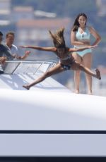 JENNIFER FLANVIN, SISTINE, SOPHIA and SCARLET STALLONE at a Yacht in Nice