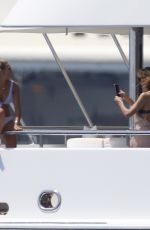 JENNIFER FLANVIN, SISTINE, SOPHIA and SCARLET STALLONE at a Yacht in Nice
