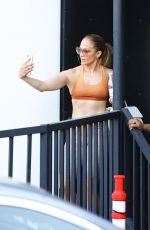 JENNIFER LOPEZ in Leggings and Sports Bra Leaves a Gym in Brentwood 07/09/2018