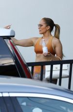 JENNIFER LOPEZ in Leggings and Sports Bra Leaves a Gym in Brentwood 07/09/2018