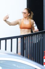 JENNIFER LOPEZ in Leggings and Sports Bra Leaves a Gym in Brentwood 07/09/2018