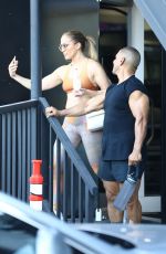 JENNIFER LOPEZ in Leggings and Sports Bra Leaves a Gym in Brentwood 07/09/2018