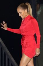 JENNIFER LOPEZ in Red Minidress Out in West Hollywood 07/13/2018