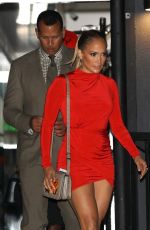 JENNIFER LOPEZ in Red Minidress Out in West Hollywood 07/13/2018