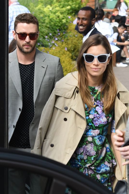 JESSICA BIEL and Justin Timberlake at Wimbledon Tennis Championships in London 07/10/2018