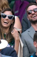 JESSICA BIEL and Justin Timberlake at Wimbledon Tennis Championships in London 07/10/2018