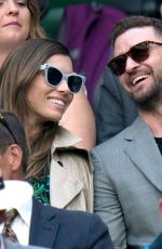 JESSICA BIEL and Justin Timberlake at Wimbledon Tennis Championships in London 07/10/2018