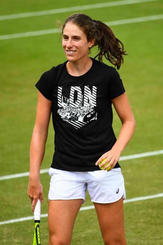JOHANNA KONTA Practices at Aorangi Practice Courts in Wimbledon 07/04/2018