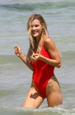 JOY CORRIGAN in Swimwear on the Beach in Miami 07/14/2018