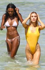 JOY CORRIGAN in Swimwear on the Beach in Miami 07/14/2018