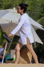 JULIA LOUIS-DREYFUS in Red Bikini on the Beach in Lanai 07/10/2018