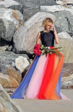JULIA ROBERTS on the Set of a Photoshoot on the Beach in Malibu 07/20/2018
