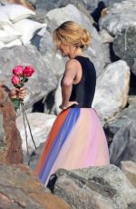 JULIA ROBERTS on the Set of a Photoshoot on the Beach in Malibu 07/20/2018