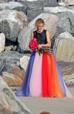 JULIA ROBERTS on the Set of a Photoshoot on the Beach in Malibu 07/20/2018