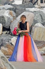JULIA ROBERTS on the Set of a Photoshoot on the Beach in Malibu 07/20/2018