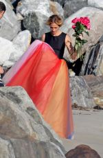 JULIA ROBERTS on the Set of a Photoshoot on the Beach in Malibu 07/20/2018