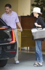 JULIANNE MOORE Leaves Her Hotel in Los Angeles 07/19/2018