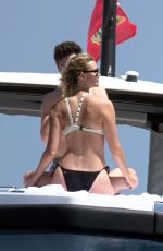 KARLIE KLOSS in Bikini at a Boat in Capri 07/20/2018
