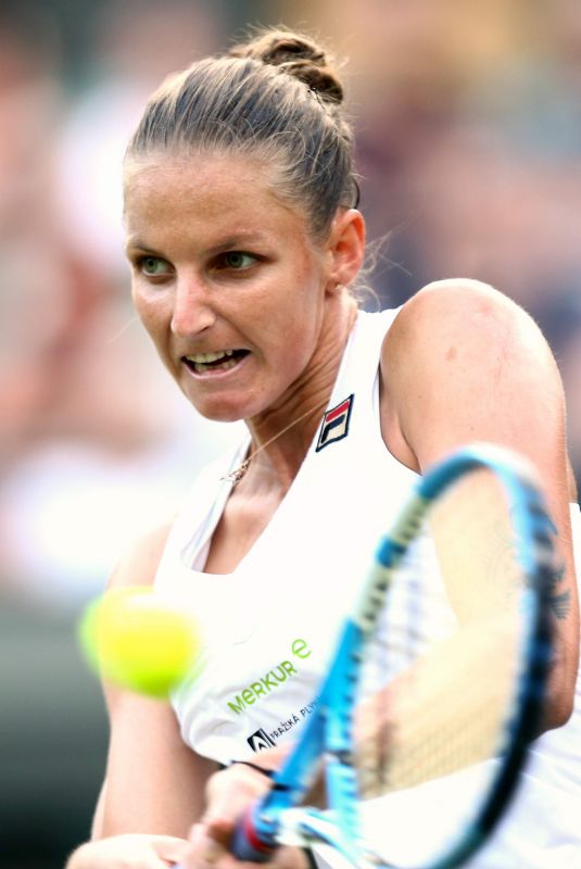 KAROLINA PLISKOVA at Wimbledon Tennis Championships in London 07/06/2018