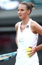 KAROLINA PLISKOVA at Wimbledon Tennis Championships in London 07/06/2018
