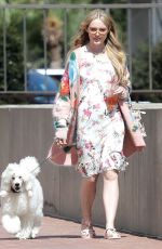 KATHRYN NEWTON Out With Her Dog in Beverly Hills 07/17/2018