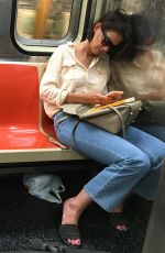 KATIE HOLMES on Subway in New York 07/26/2018