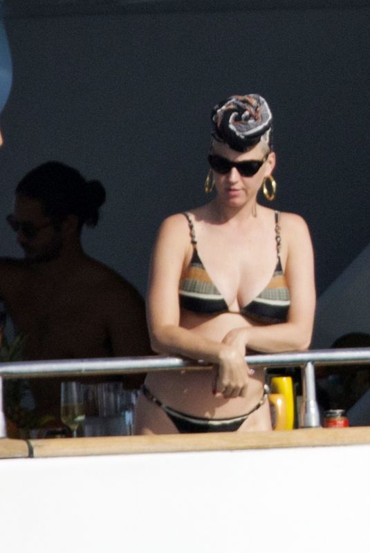 KATY PERRY in Bikini at a Yacht in Formentera 07/04/2018