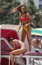 KAYLEE RICHARDS and BRITT RAFUSON in Bikinis at a Beach in Miami 07/09/2018