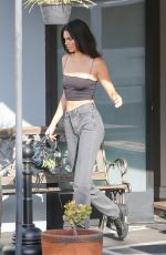 KENDALL JENNER in High Waisted Denim and Tube Top Out in Calabasas 07/18/2018
