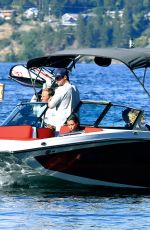 KIM KARDASHIAN at a Boat Ride on a Lake in Idaho 07/06/2018
