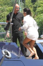 KOURTNEY KARDASHIAN Arrives by Boat in Portofino 07/07/2018