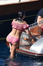 KOURTNEY KARDASHIAN in Bikini at a Boat in Portofino 07/08/2018